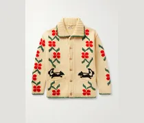 Pirate Ship Intarsia Virgin Wool Cardigan