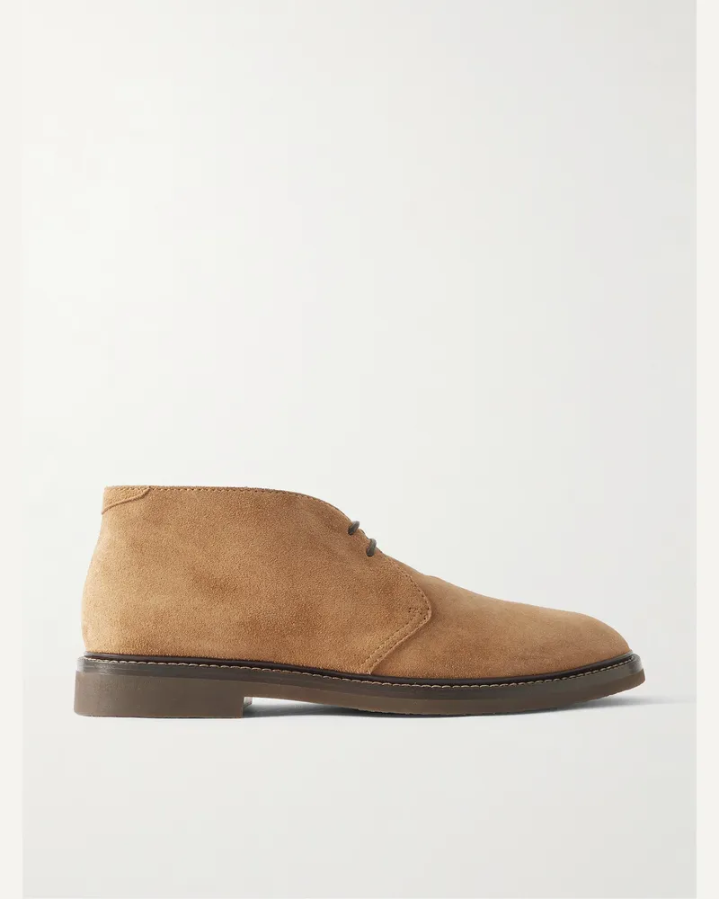 Brunello Cucinelli Desert Boots aus Veloursleder Braun