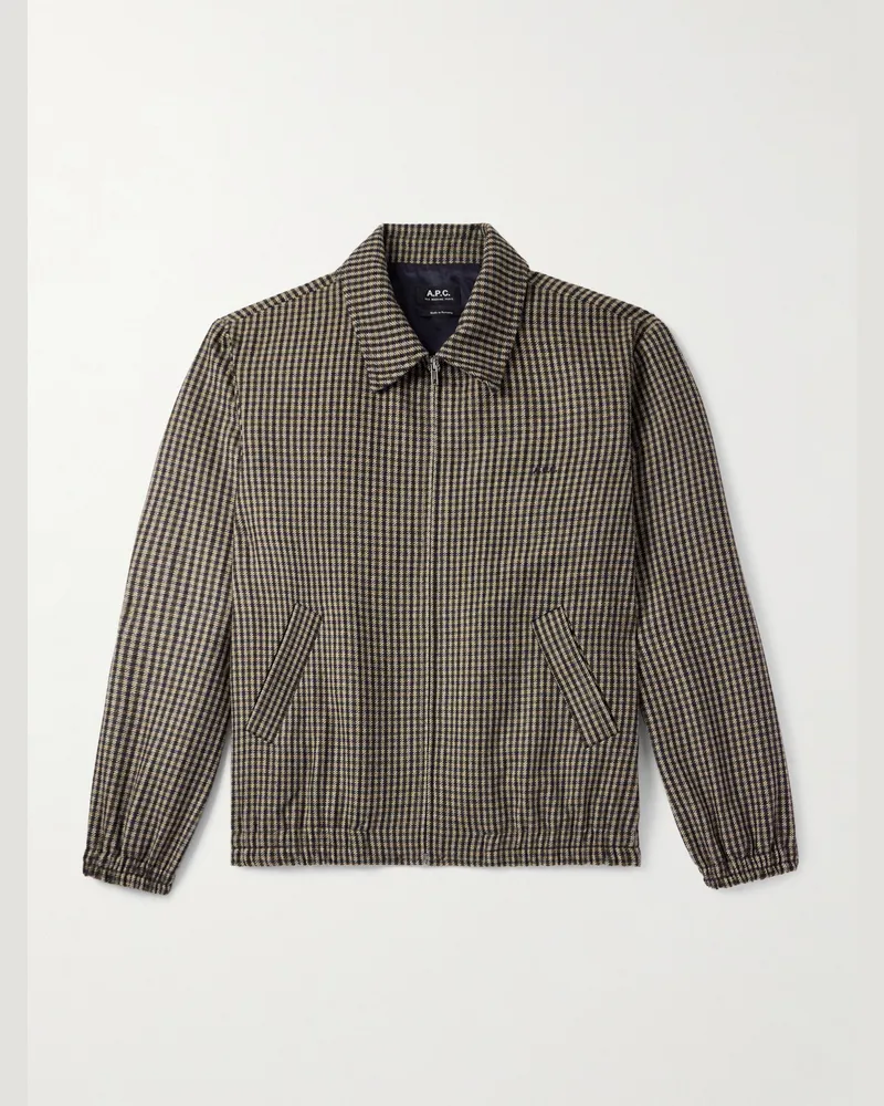 A.P.C. Gilbert karierter Blouson aus einer gebürsteten Wollmischung Braun