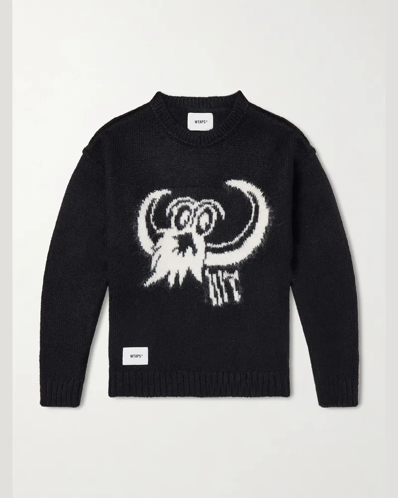 WTAPS Pullover aus Webstoff mit Intarsienlogomotiv Schwarz