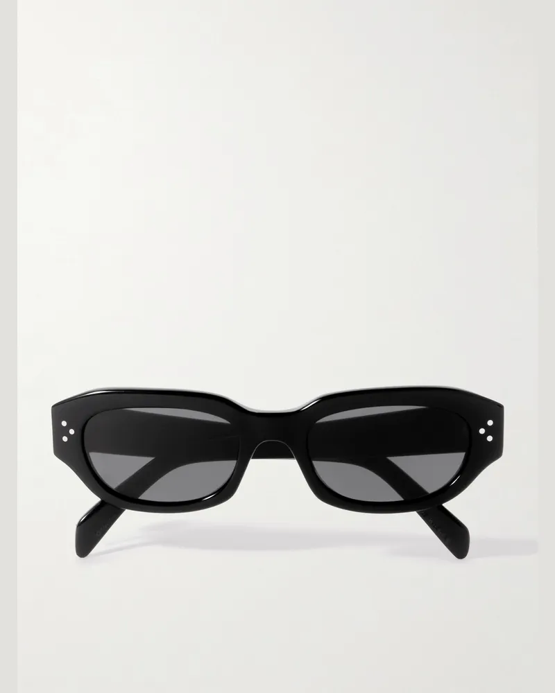 Celine Sonnenbrille mit ovalem Rahmen aus Azetat Schwarz