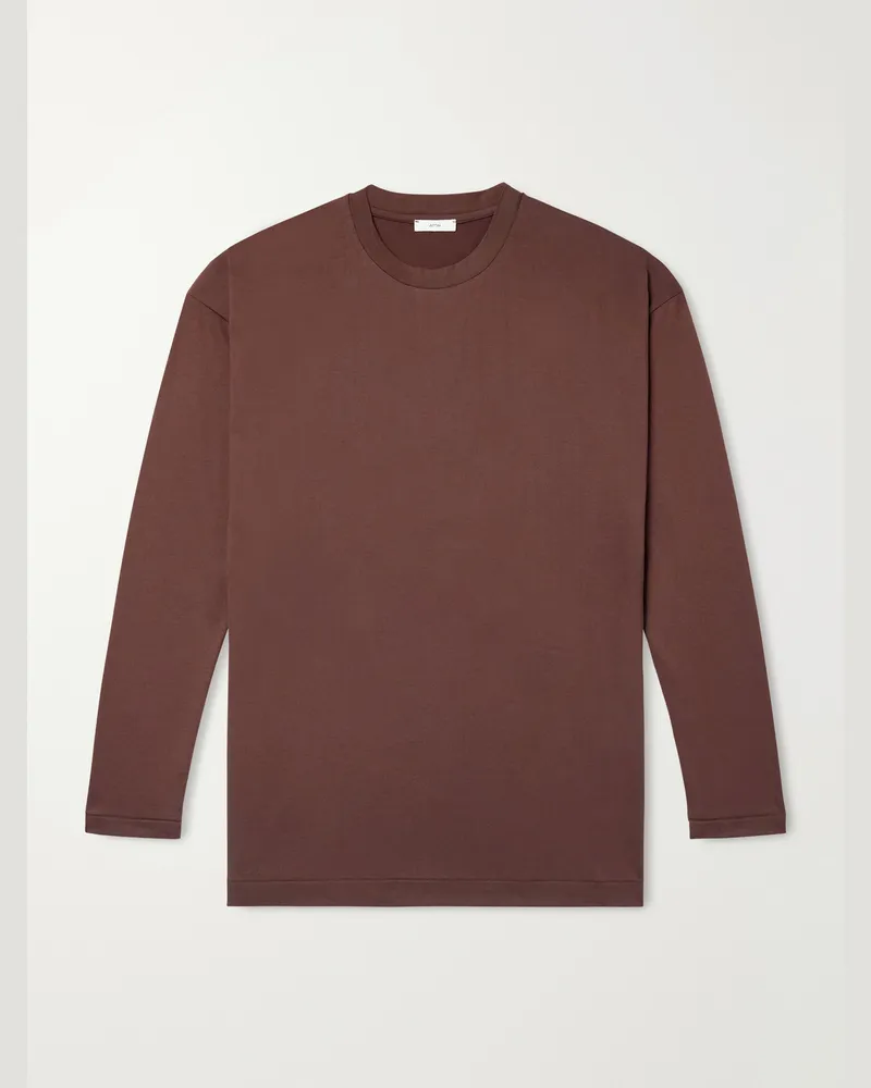 ATON Cotton-Jersey T-Shirt Brown