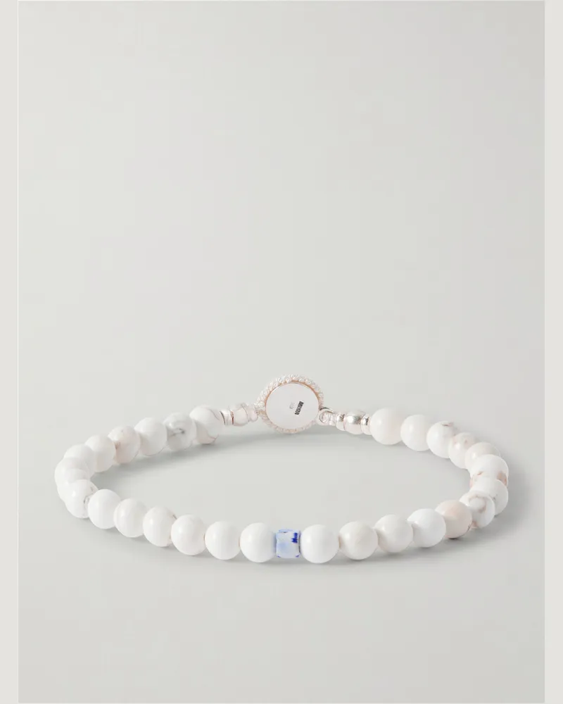 Mikia Circle 8 Sterling Silver and Magnesite Bracelet White