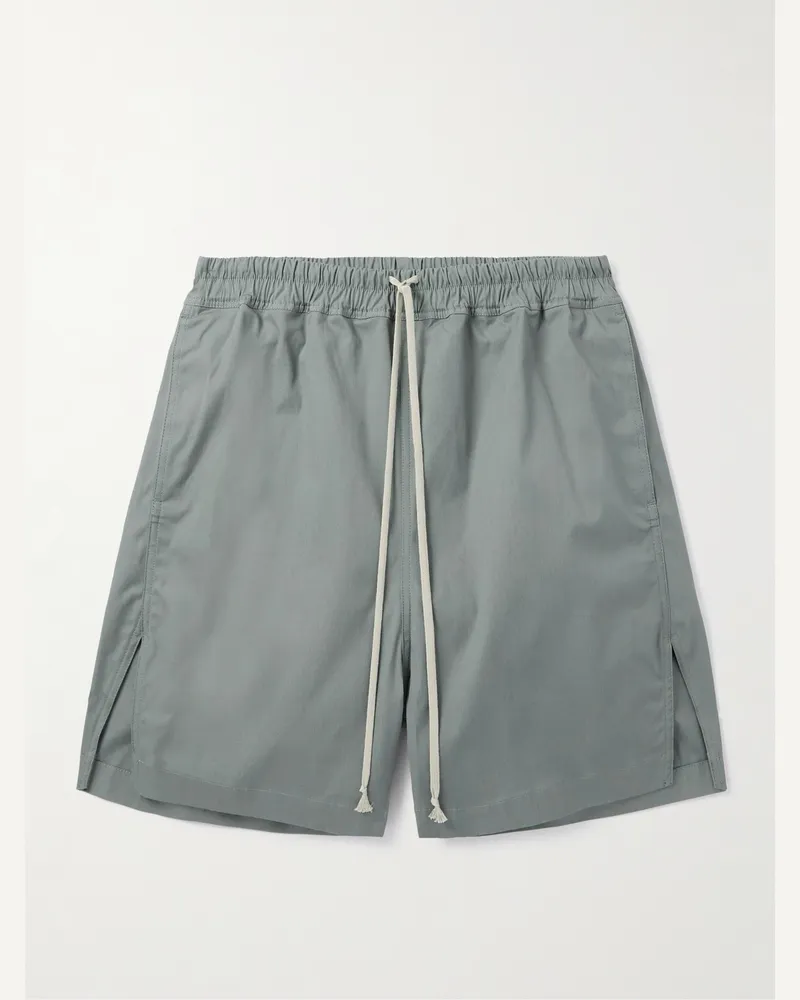 Rick Owens Gerade geschnittene Shorts aus Popeline aus einer Baumwollmischung mit Kordelzugbund Grau