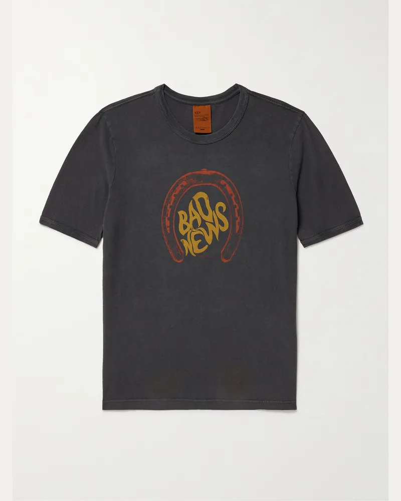 Nudie Jeans Ricky Bad News T-Shirt aus Baumwoll-Jersey mit Print Grau