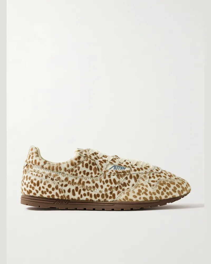 AUTRY Windspin Sneakers aus Leder in Ponyhaaroptik mit Gepardenprint Neutral