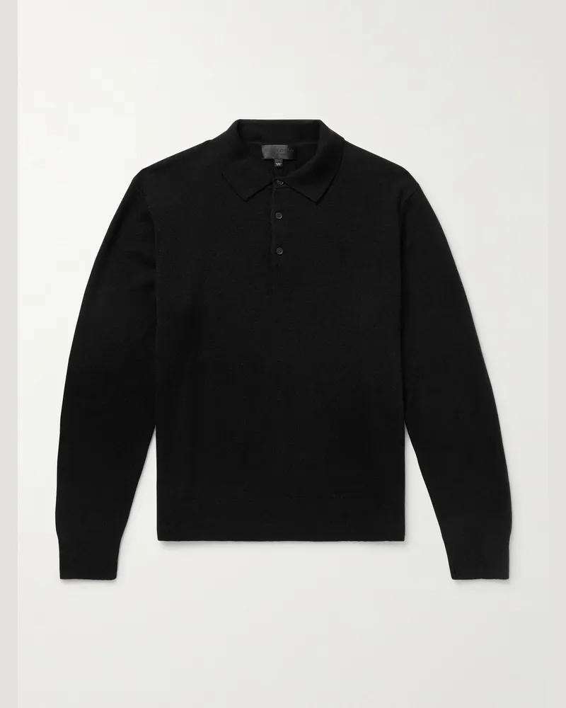 Nili Lotan Jovan Cashmere Polo Shirt Black