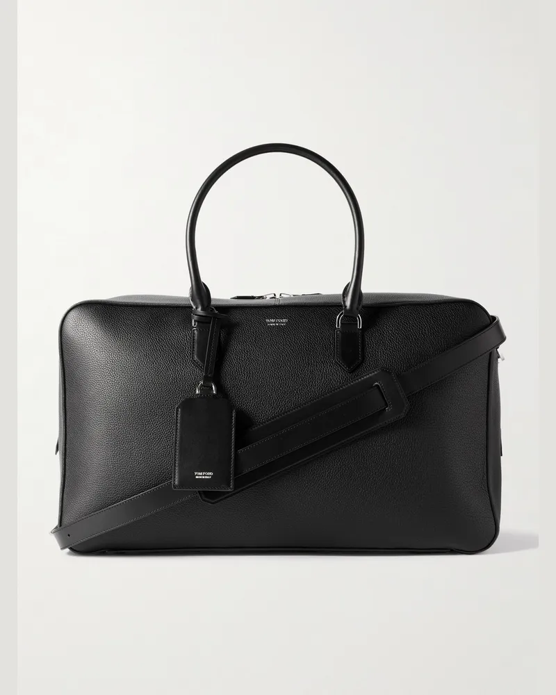 Tom Ford Elliot Weekender aus vollnarbigem Leder Schwarz