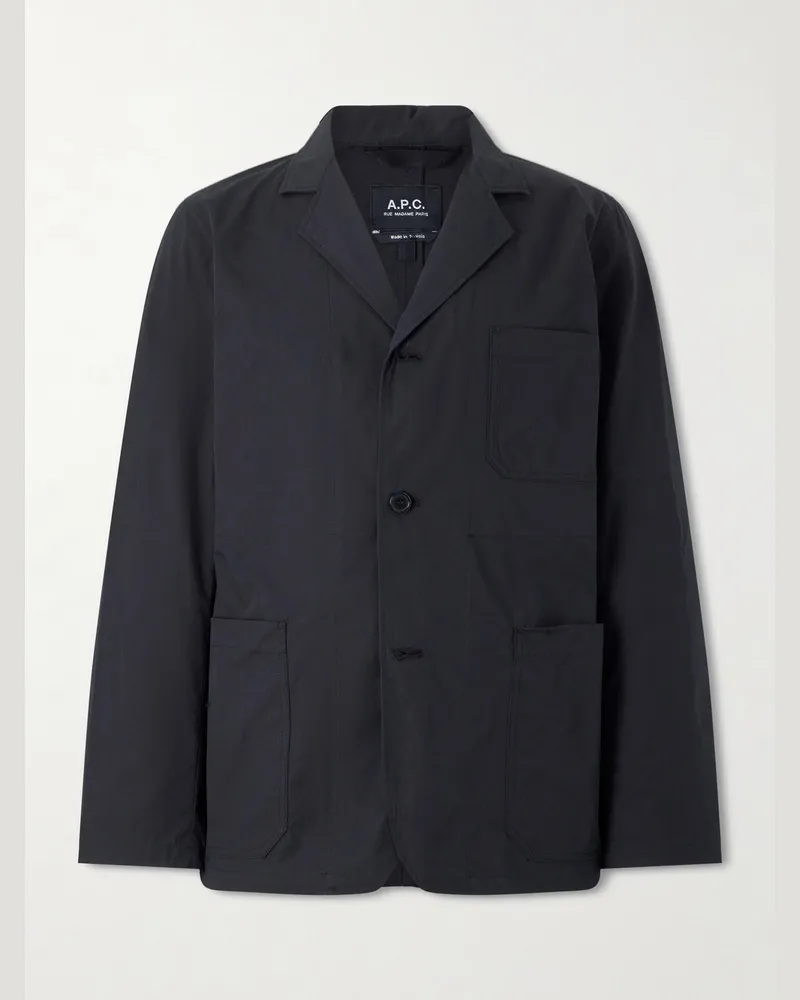 A.P.C. Phil Organic Cotton-Gabardine Blazer Black