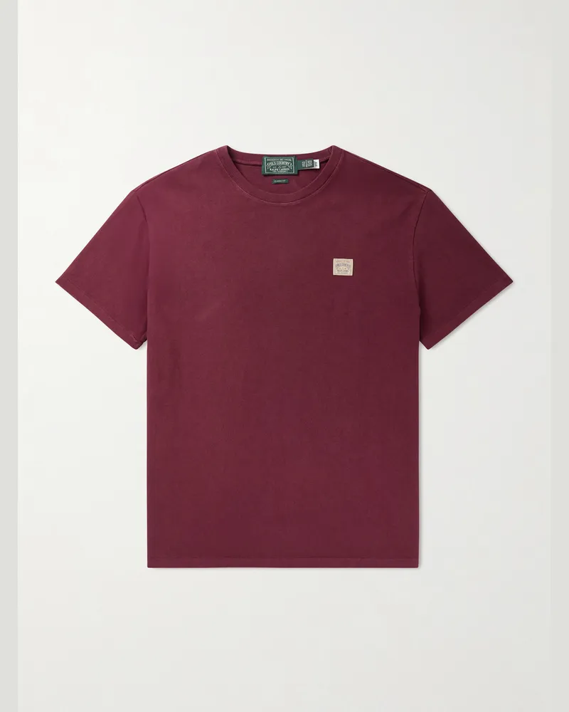 Ralph Lauren Country Logo-Appliquéd Cotton-Jersey T-Shirt Red