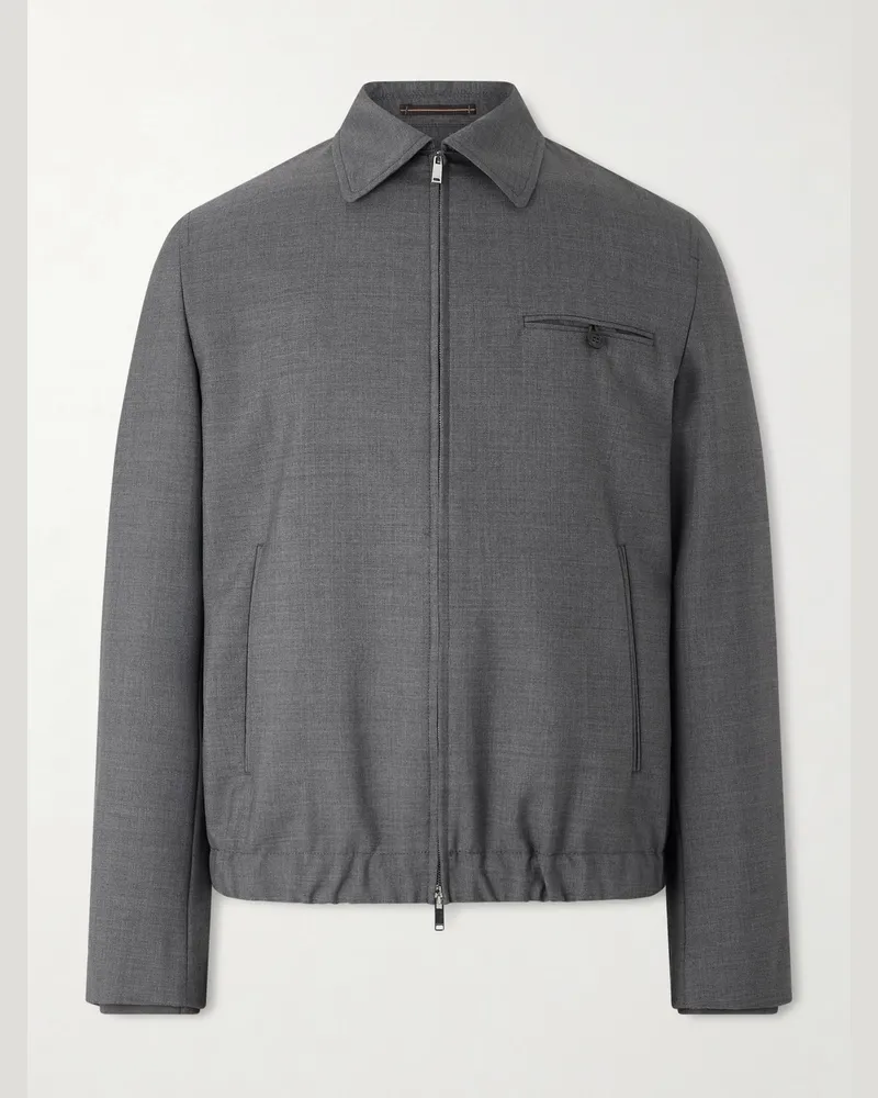 Slowear Blouson aus Woll-Canvas Grau