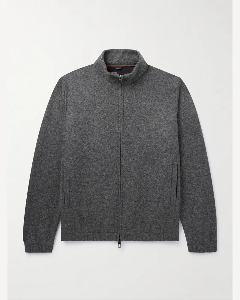 Loro Piana Pullover aus einer Kaschmirmischung mit Reißverschluss Grau