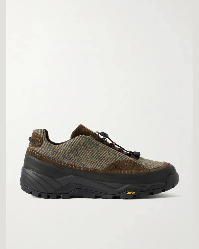 Diemme Rayon Vert Grappa Hiker Suede-Trimmed Tweed Sneakers Green