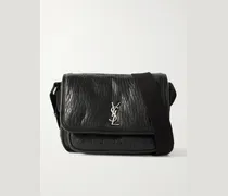 Niki Small Logo-Appliquéd Textured-Leather Messenger Bag