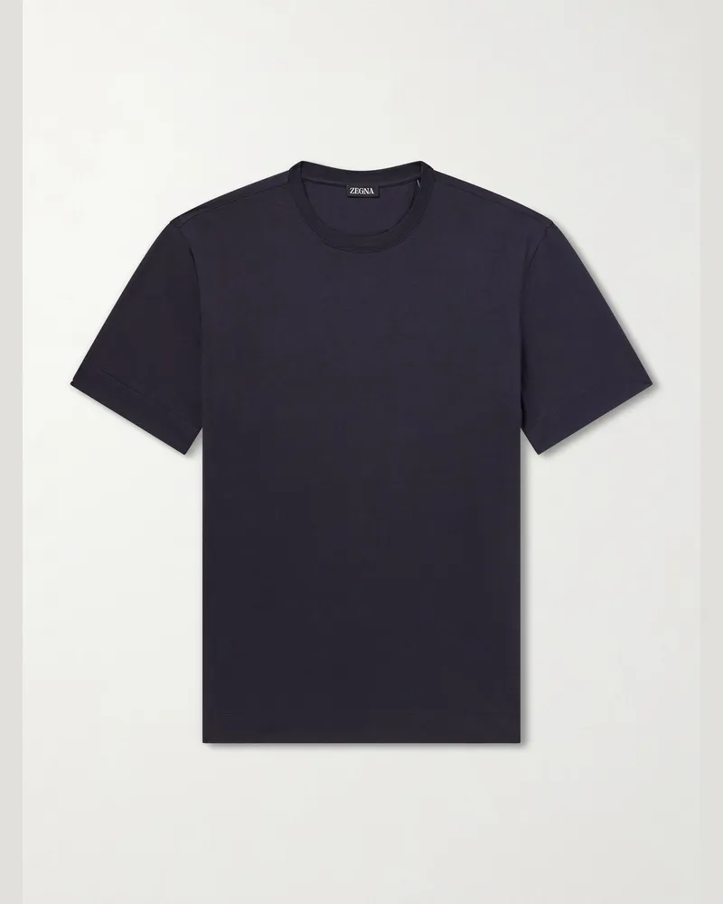 Ermenegildo Zegna Cotton-Jersey T-Shirt Blue