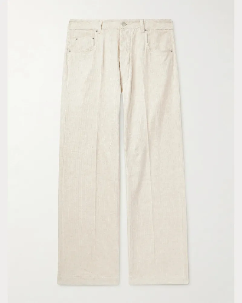 Rick Owens Geth weit geschnittene Cordhose aus einer Baumwoll-Leinenmischung Neutral