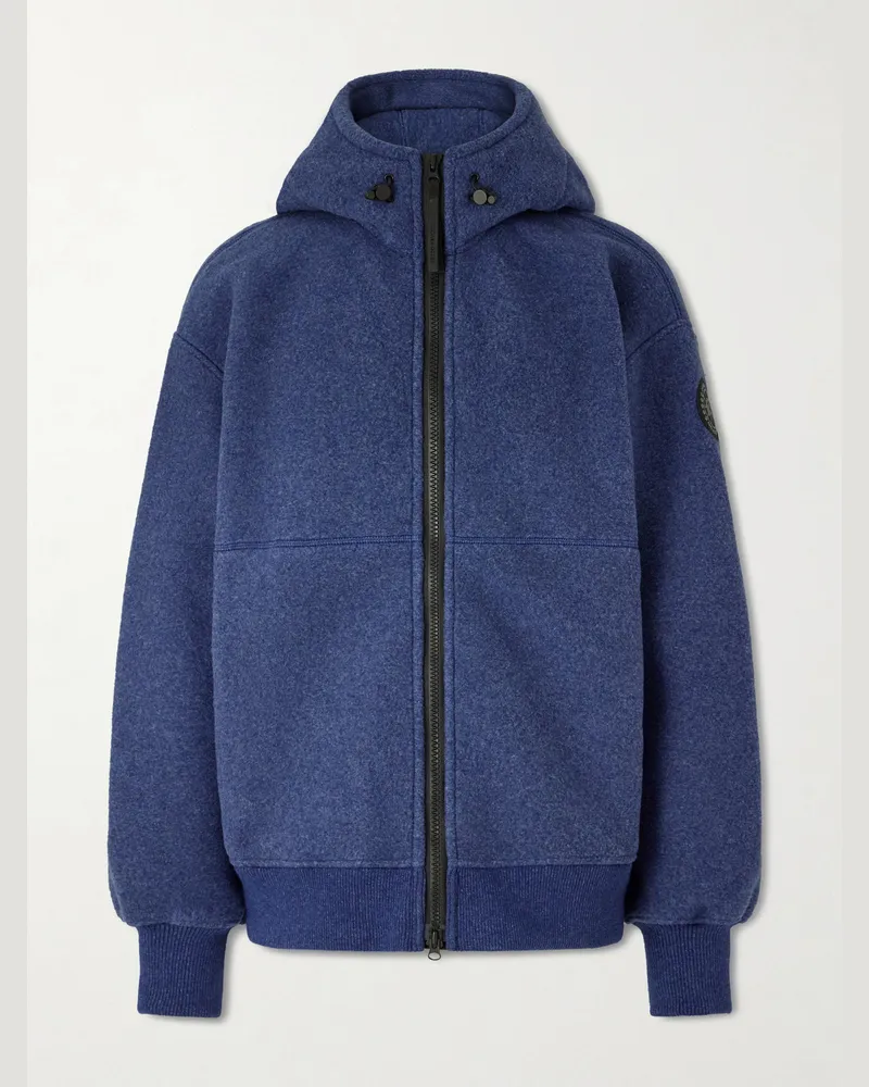 Canada Goose Chilliwack Recycled Wool-Blend Fleece Zip-Up Hoodie Blue