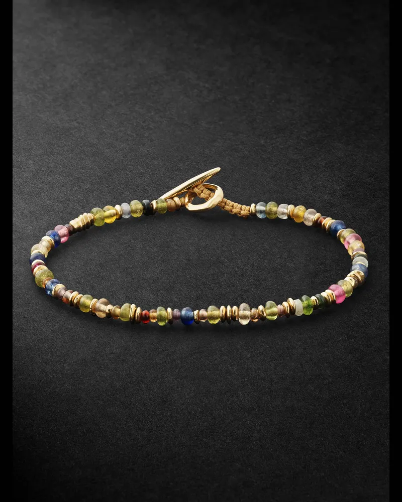M. Cohen Pilla Armband aus Kordel mit Zierperlen aus Saphiren und Details aus 18 Karat Gold Gold