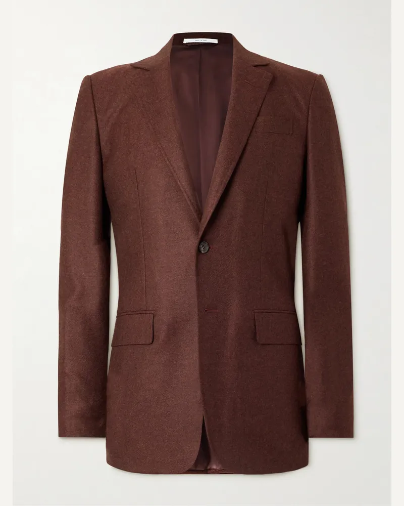 Gabriela Hearst Irving Wool and Cashmere-Blend Flannel Suit Jacket Red