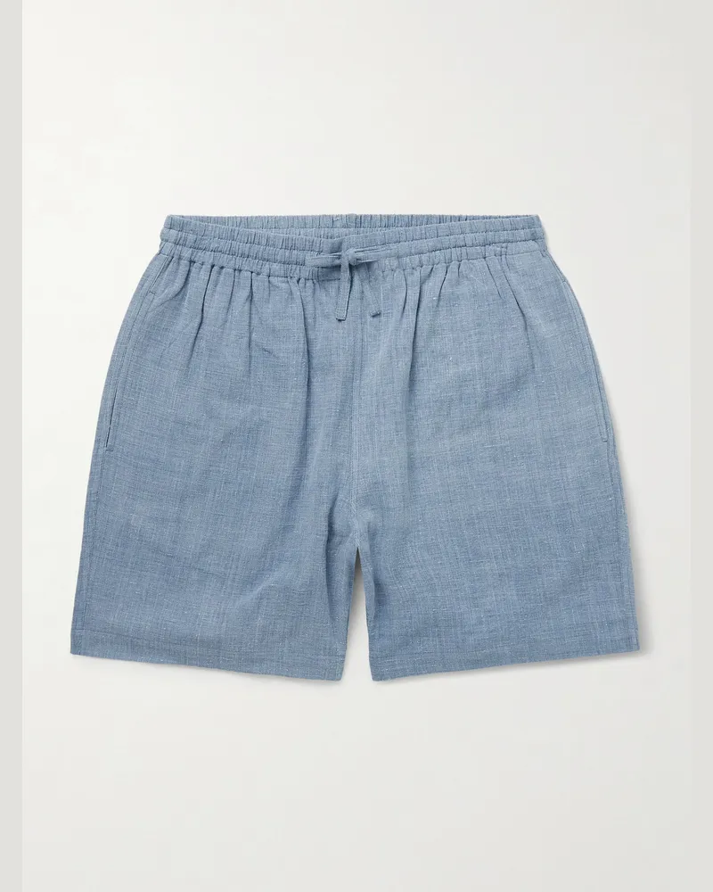 KARDO Olbia Straight-Leg Cotton Drawstring Shorts Blue