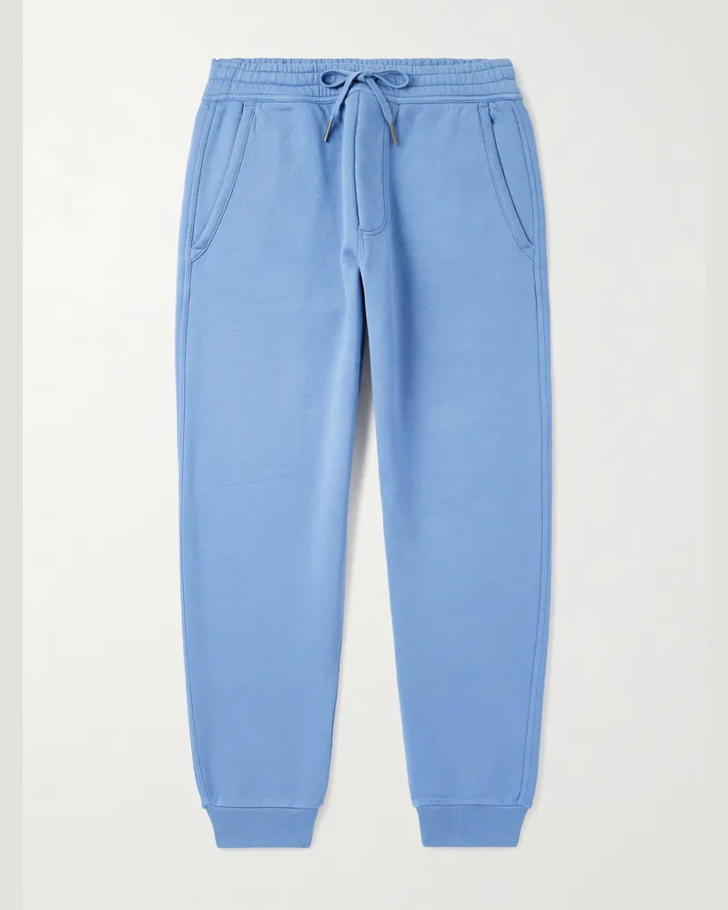 Tom Ford Schmal zulaufende Jogginghose aus Baumwoll-Jersey Blau