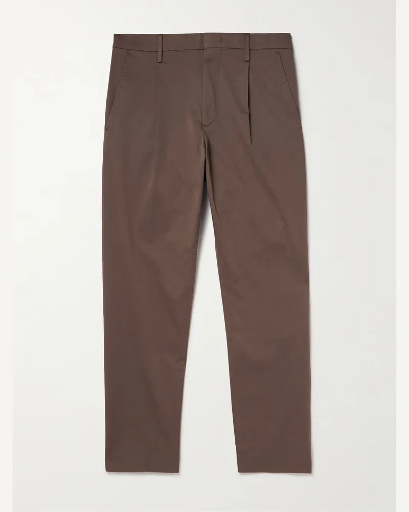 NN 07 Bill 1804 Straight-Leg Organic Cotton-Blend Trousers Brown
