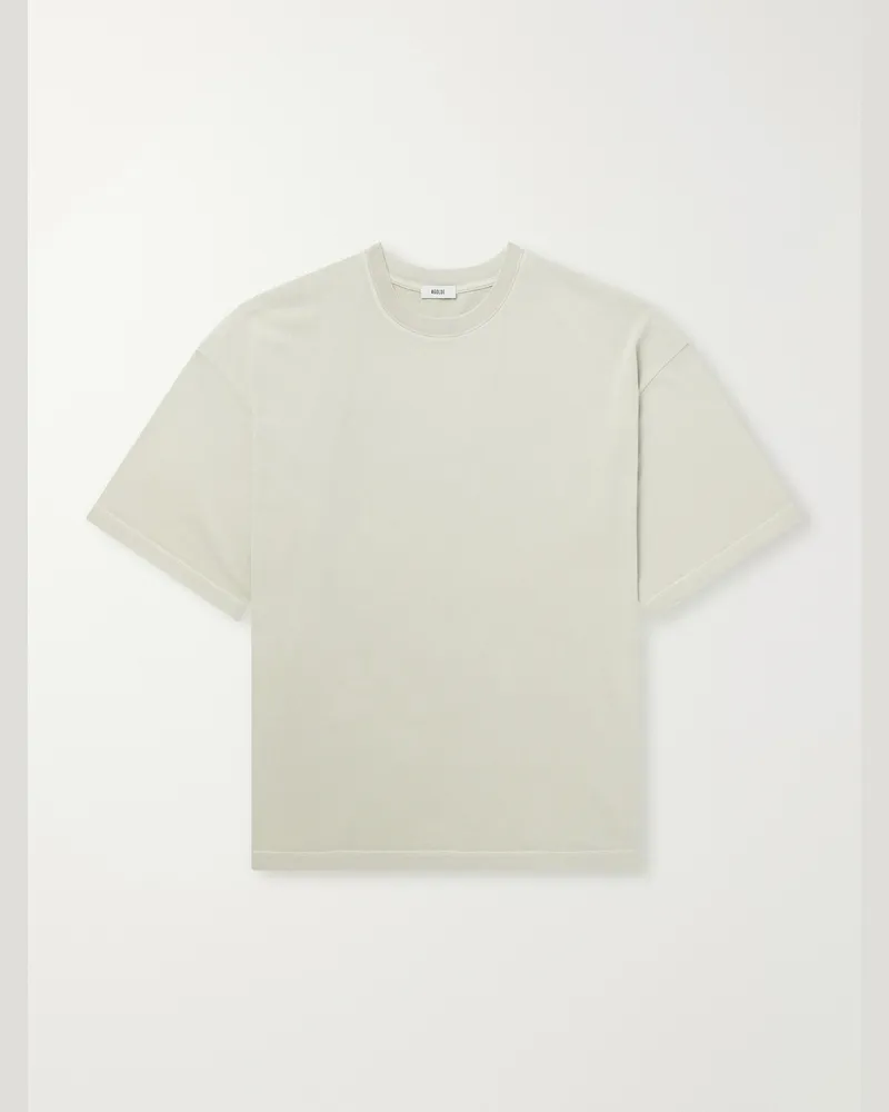AGOLDE Portman Oversized Cotton-Jersey T-Shirt Neutrals
