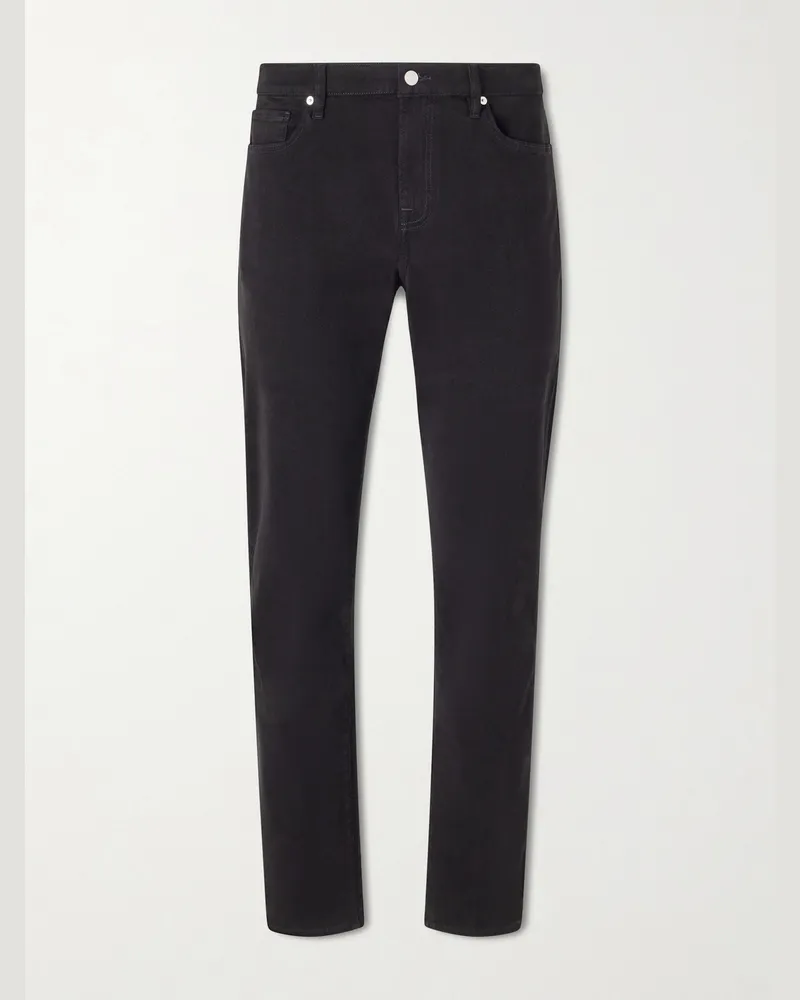 Frame Denim L'Homme Slim-Fit Stretch Lyocell-Blend Trousers Black