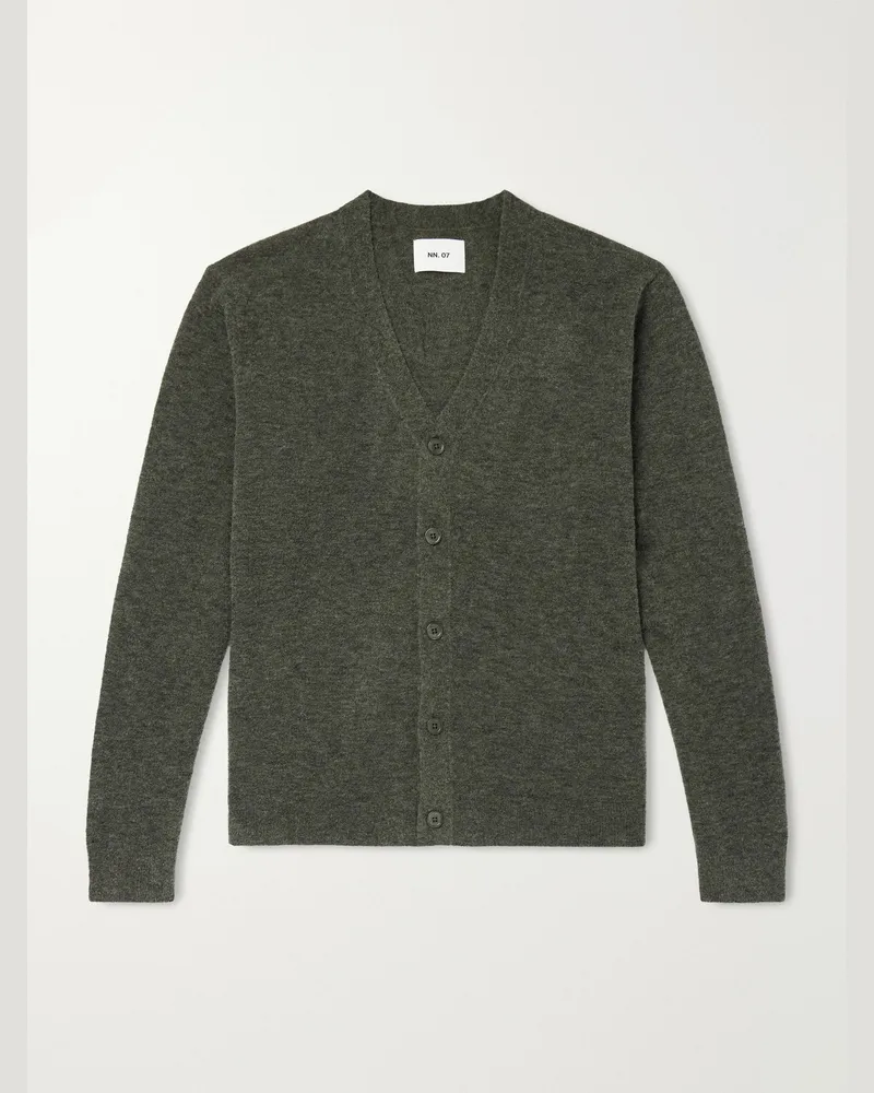 NN 07 Gavin 60073 Bouclé Wool-Blend Cardigan Green