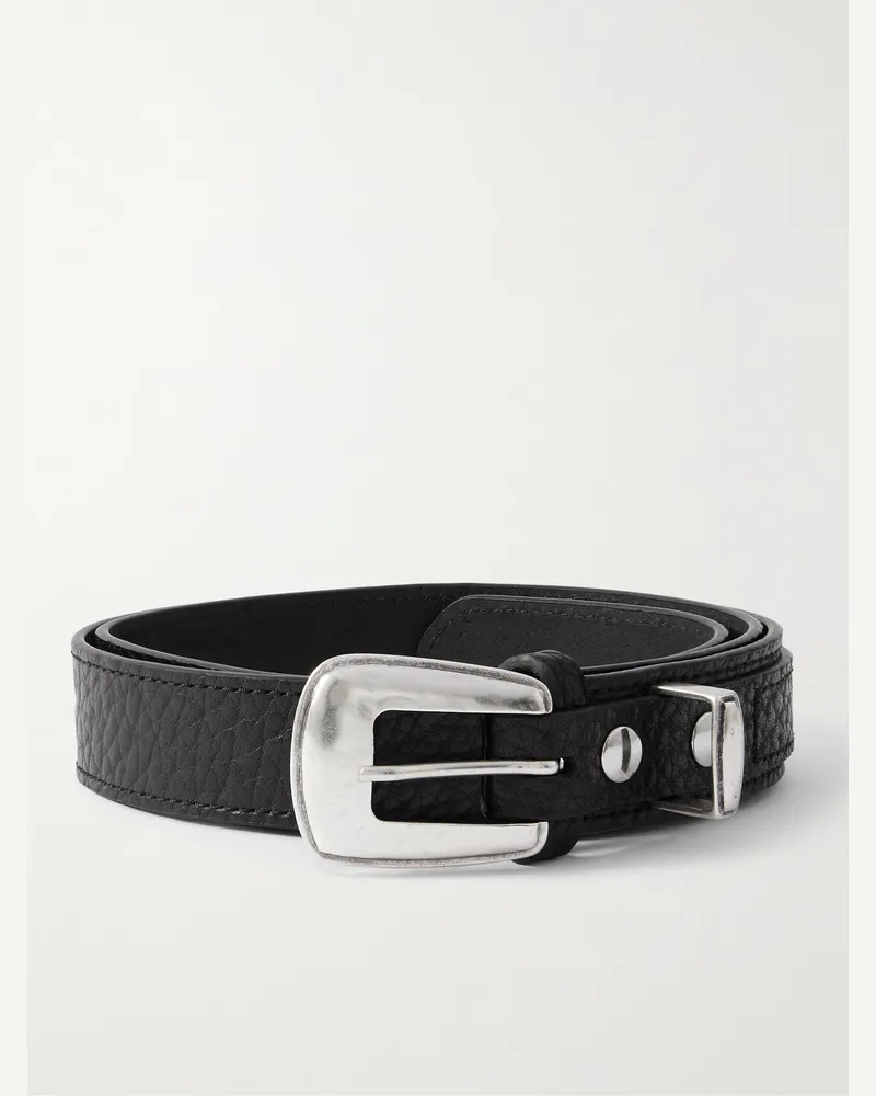 Christophe Lemaire Gürtel aus vollnarbigem Leder, 3 cm Schwarz