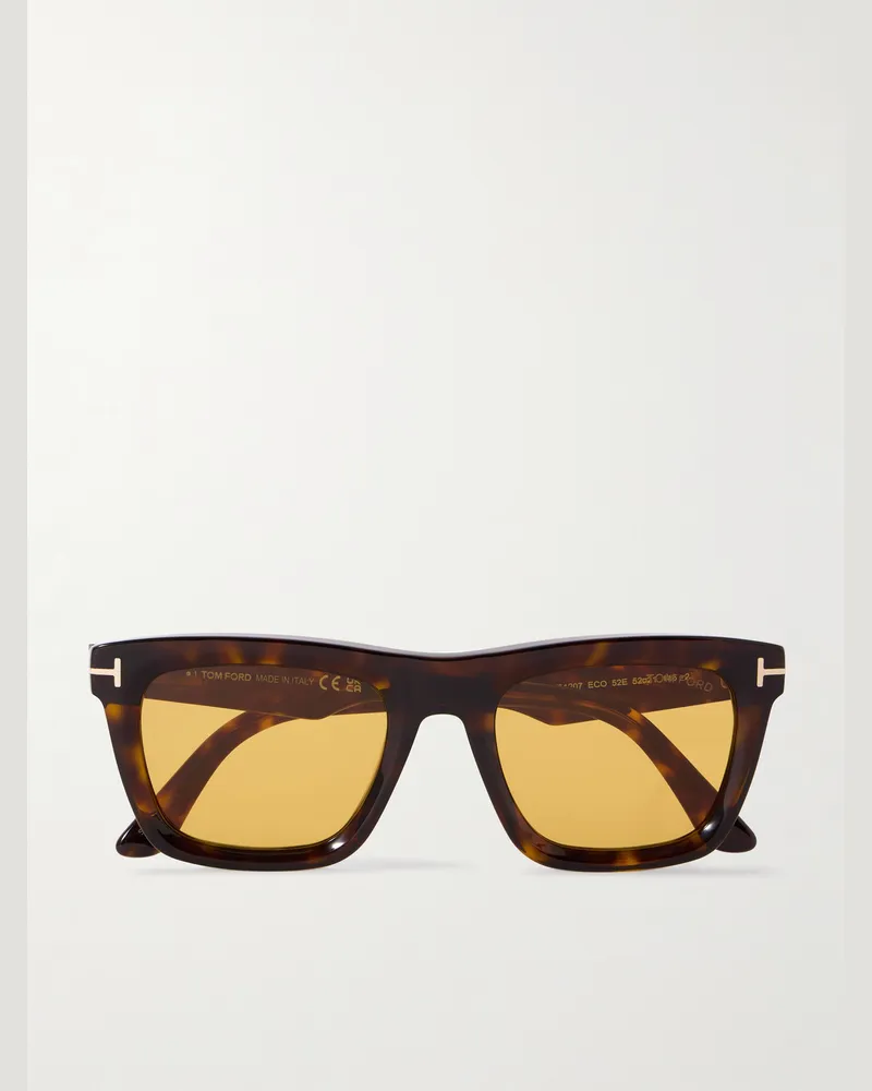 Tom Ford Lelio Square-Frame Tortoiseshell Acetate Sunglasses Tortoiseshell