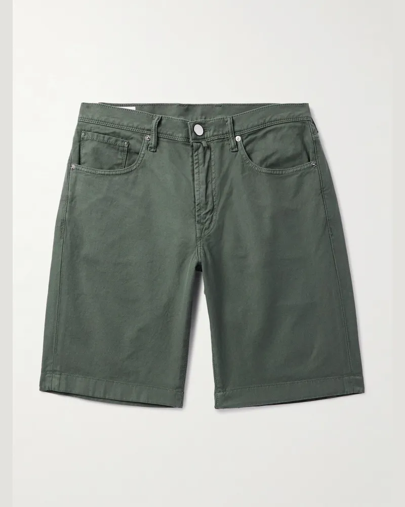 Incotex Blue Division gerade geschnittene Jeansshorts Grün