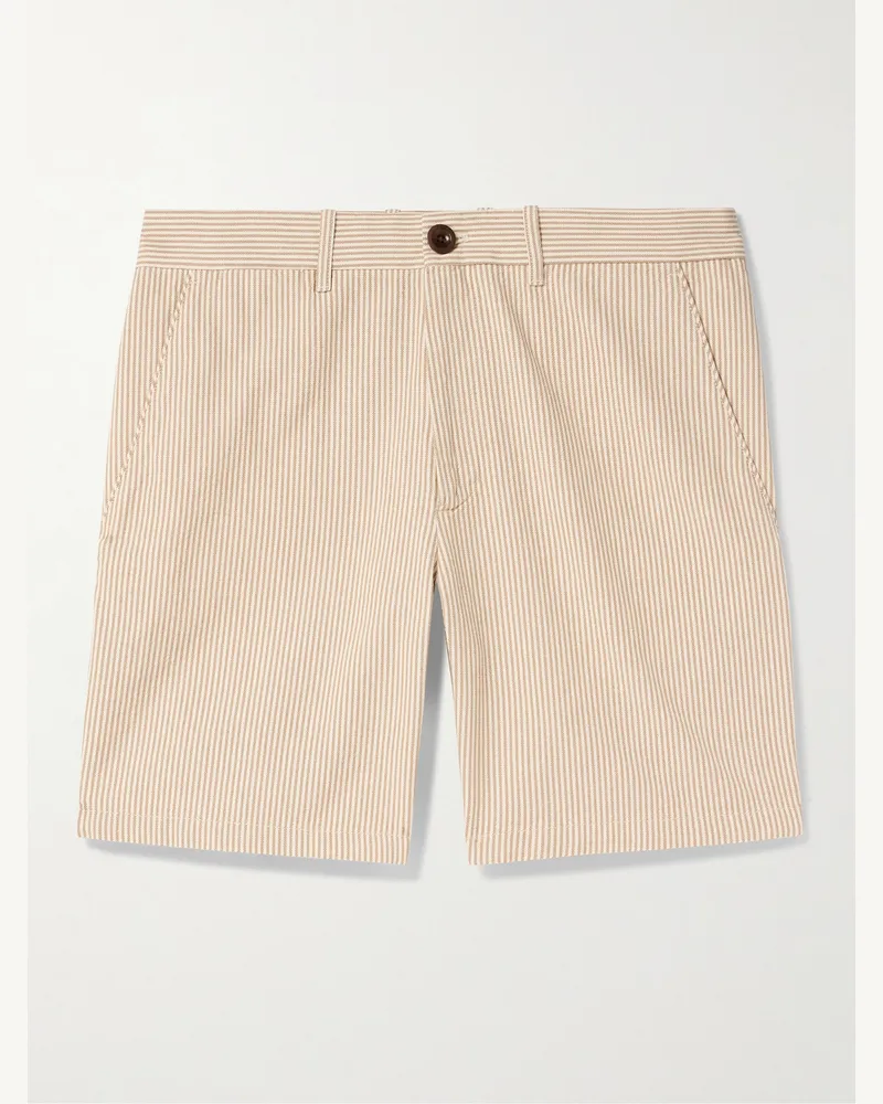 MR P. Schmal und gerade geschnittene Bermudashorts aus Baumwolle mit Streifen Neutral