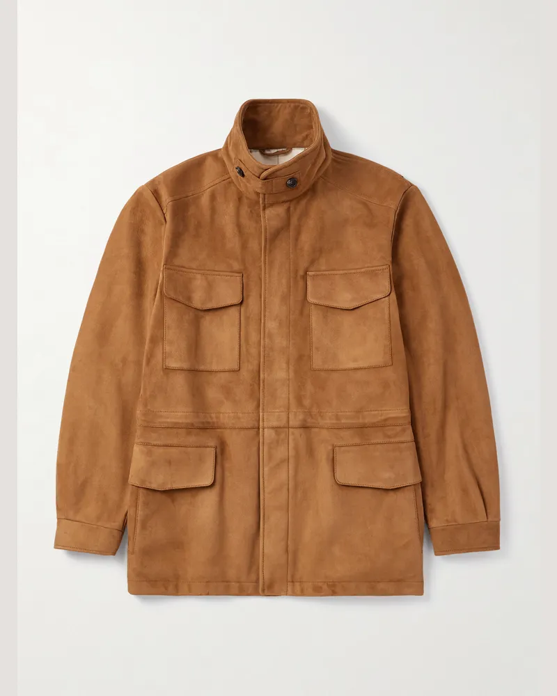 Loro Piana Feldjacke aus Veloursleder Braun