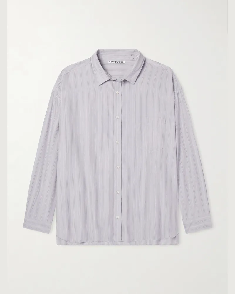 Acne Studios Hemd aus Lyocell mit Streifen Grau