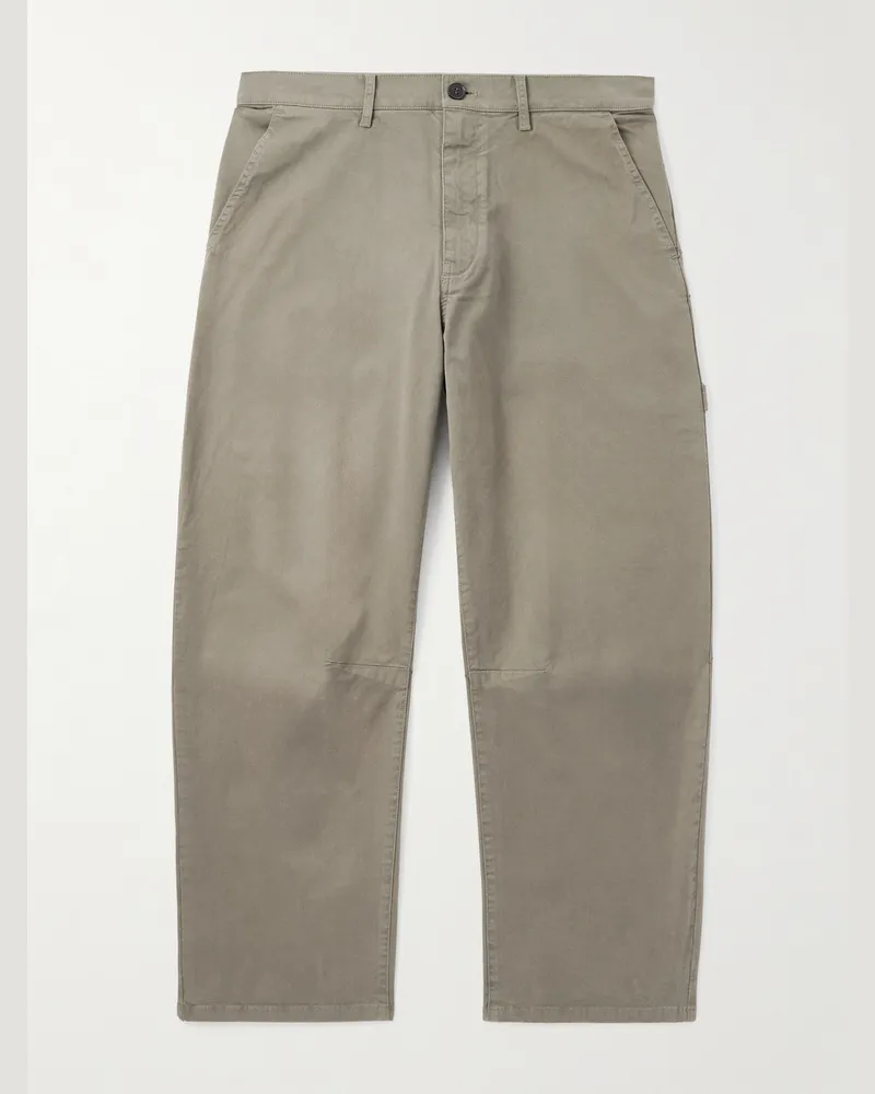 Nili Lotan Carpenter gerade geschnittene, verkürzte Hose aus Twill aus einer Baumwollmischung Braun