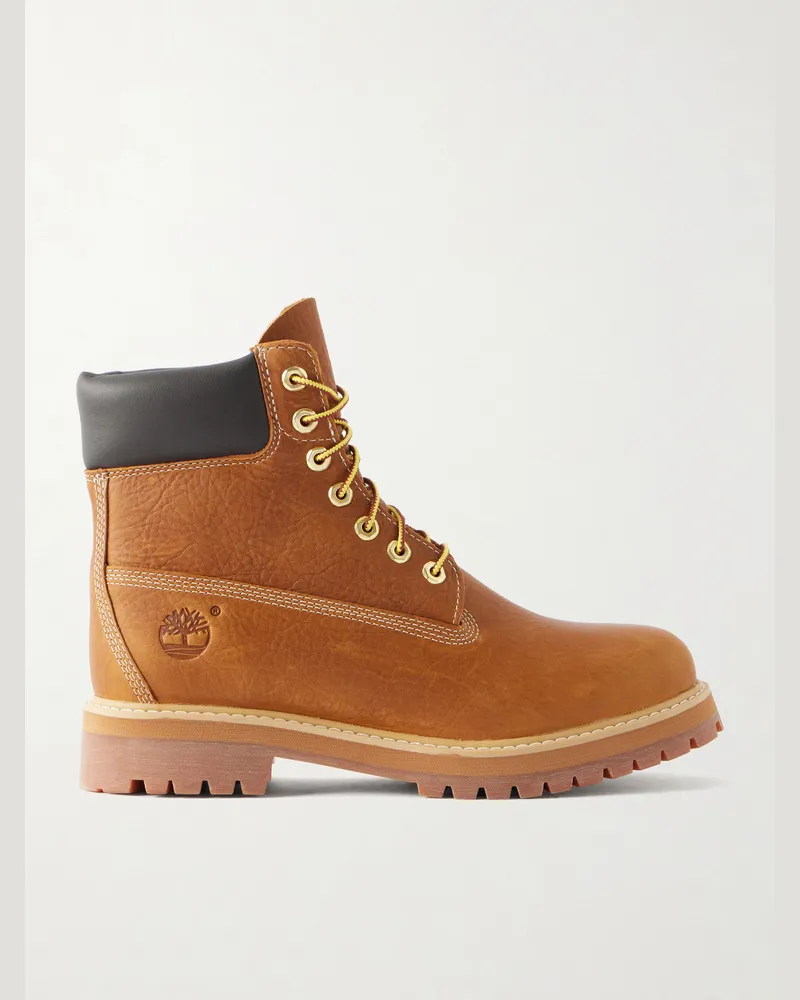 Timberland Heritage Full-Grain Leather Lace-Up Boots Brown