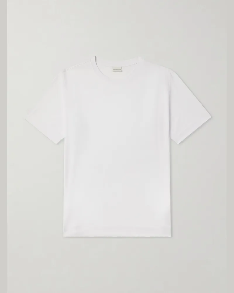 Dries van Noten Hertz Cotton-Jersey T-Shirt White