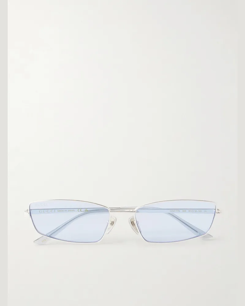 Gucci Square-Frame Silver-Tone Sunglasses Silver