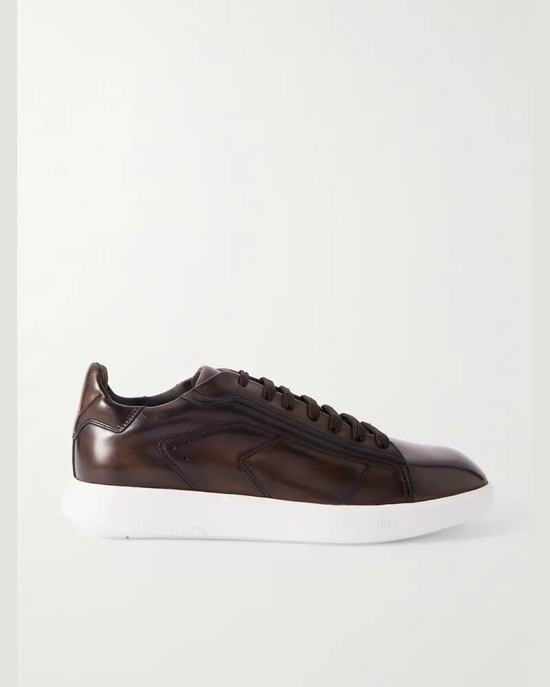 Berluti Stellar Venezia Leather Sneakers Brown