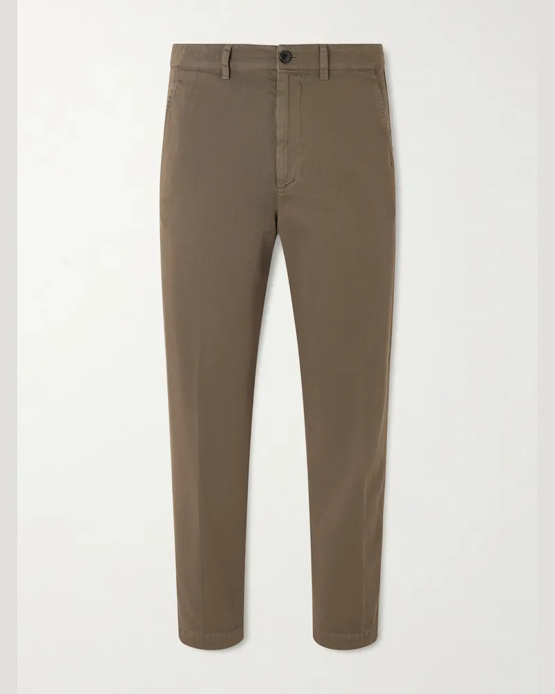 Dries van Noten Gerade geschnittene Hose aus Baumwoll-Twill Braun