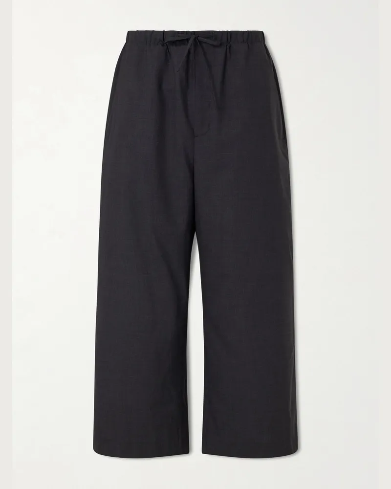 AMOMENTO Straight-Leg Wool Trousers Gray