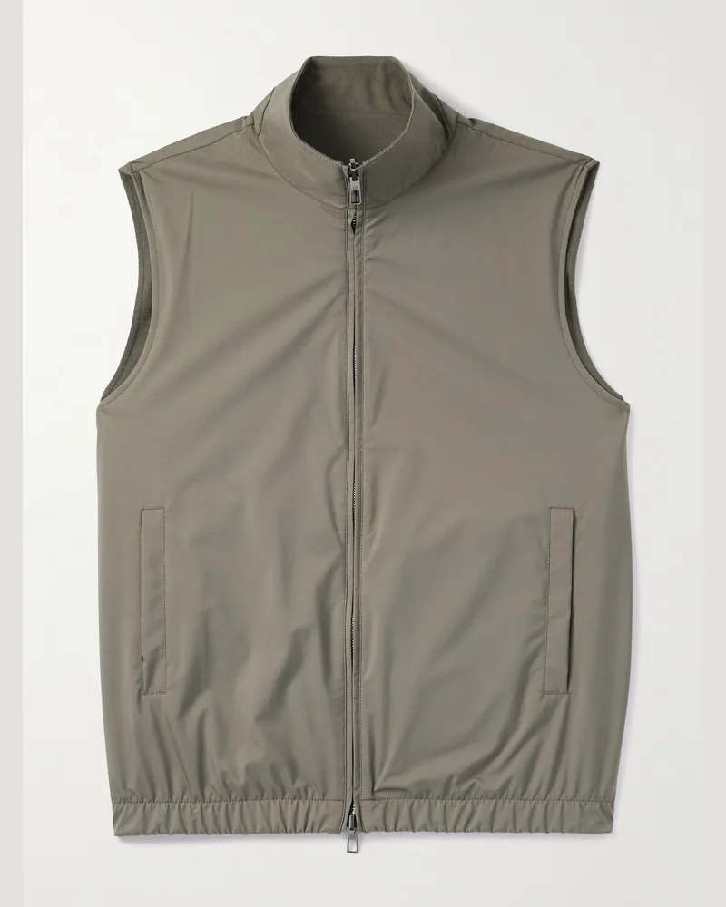 Loro Piana Schmal geschnittene wendbare Weste aus Storm-System®-WindWish™-Twill und Wolle Grün