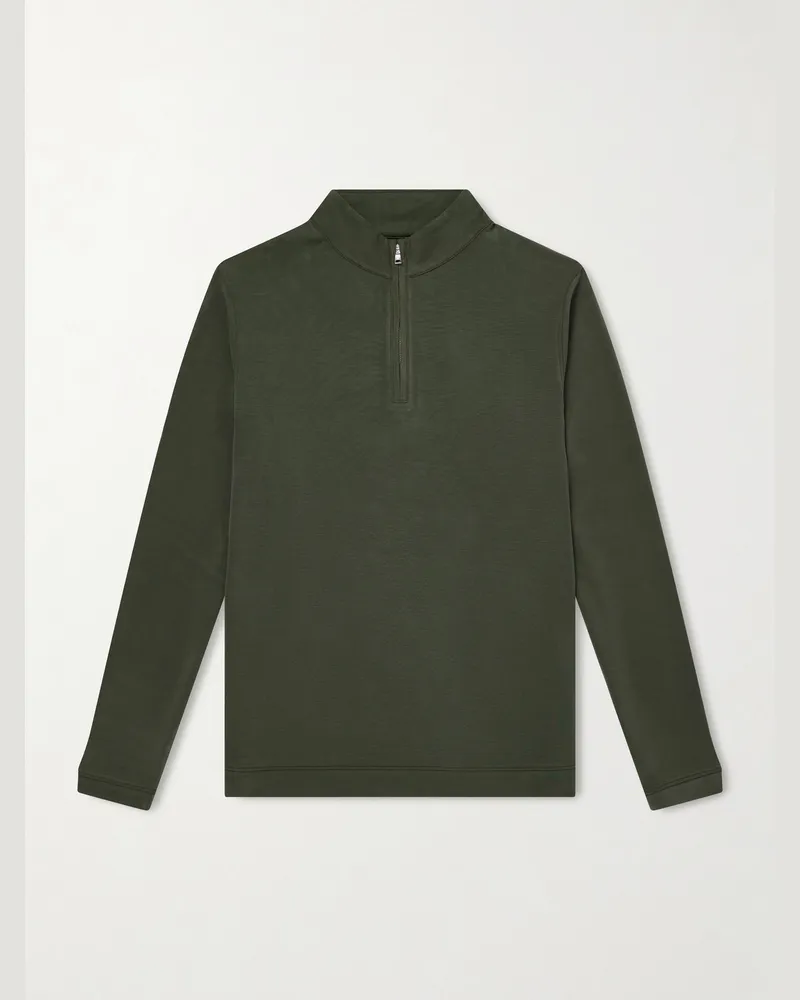Peter Millar Jersey Half-Zip Sweater Green