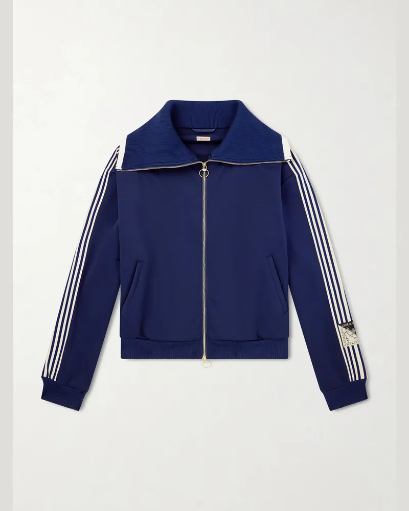 KAPITAL Striped Jersey Track Jacket Blue
