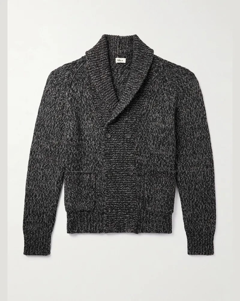 Altea Doppelreihiger Cardigan aus Strick mit Schalkragen Braun