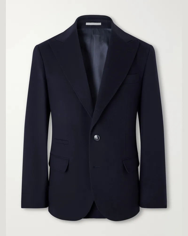 Brunello Cucinelli Wool-Felt Suit Jacket Blue