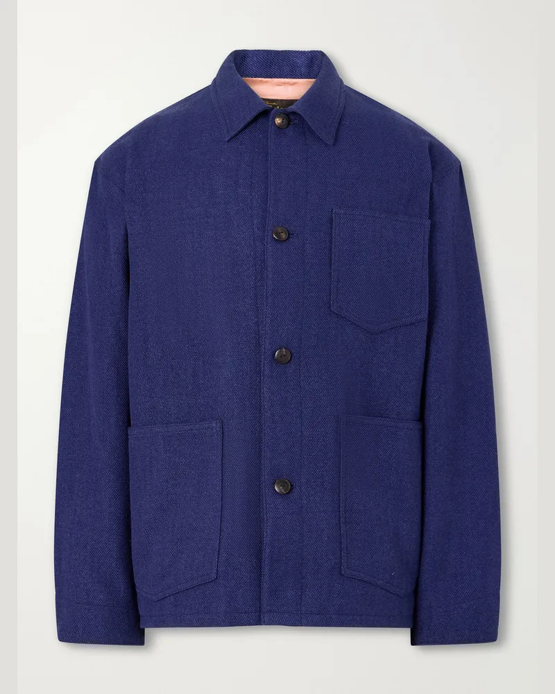 Visvim Baker Textured Wool and Linen-Blend Jacket Blue