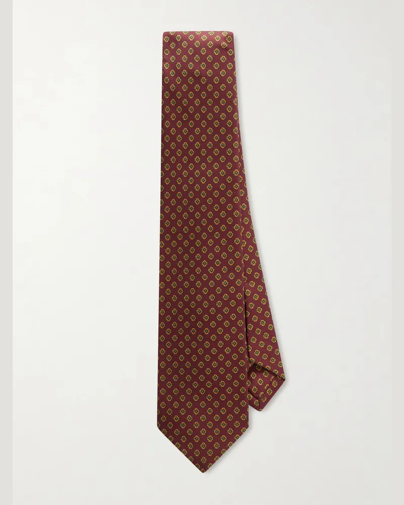 Drake's HIM 8cm Printed Silk Tie Brown