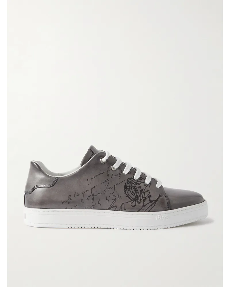 Berluti Playtime Scritto Sneakers aus Venezia-Leder Grau